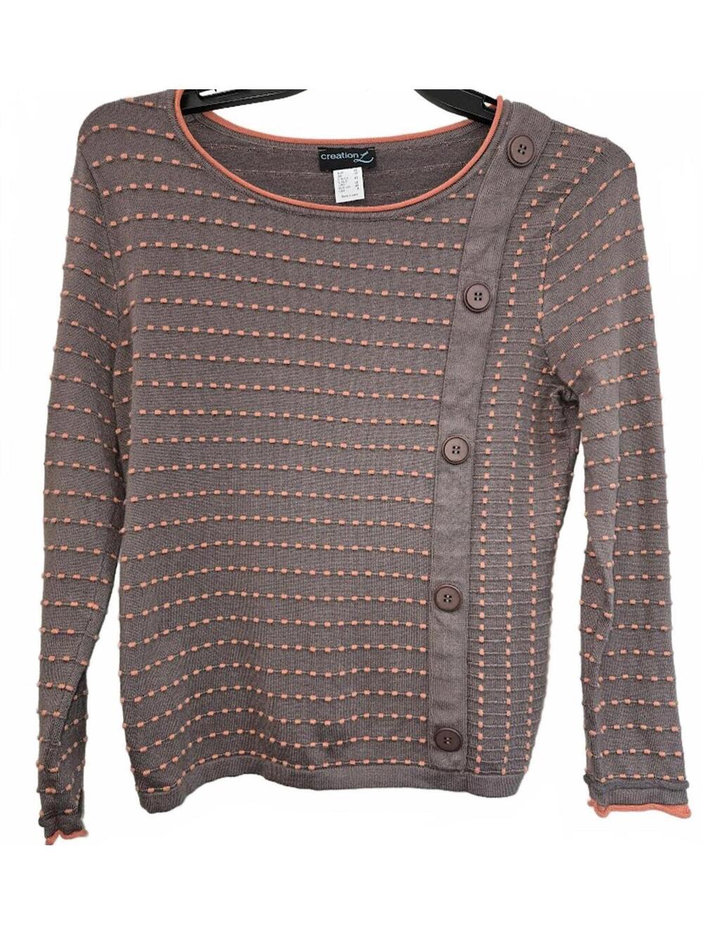 Creation L Women's Long Sleeve Button Accent Sweater Size 8